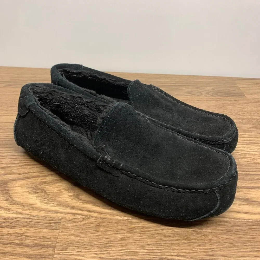 Koolaburra by UGG Men's Tipton Suede Slipper Size 13 M Black Faux Fur Slip On‎